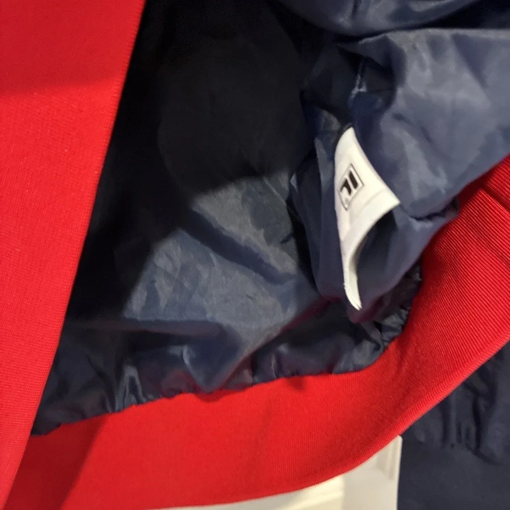 Fila Mens Quarter Zip Windbreaker Anorak Jacket Colorblock Navy Red XL